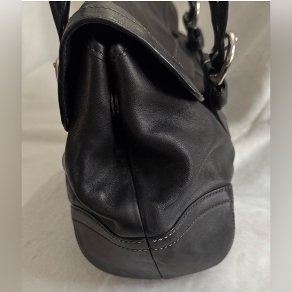 Coach Hamptons Vintage Black Leather Satchel Rare Classic Legacy Bag - Picture 5 of 11